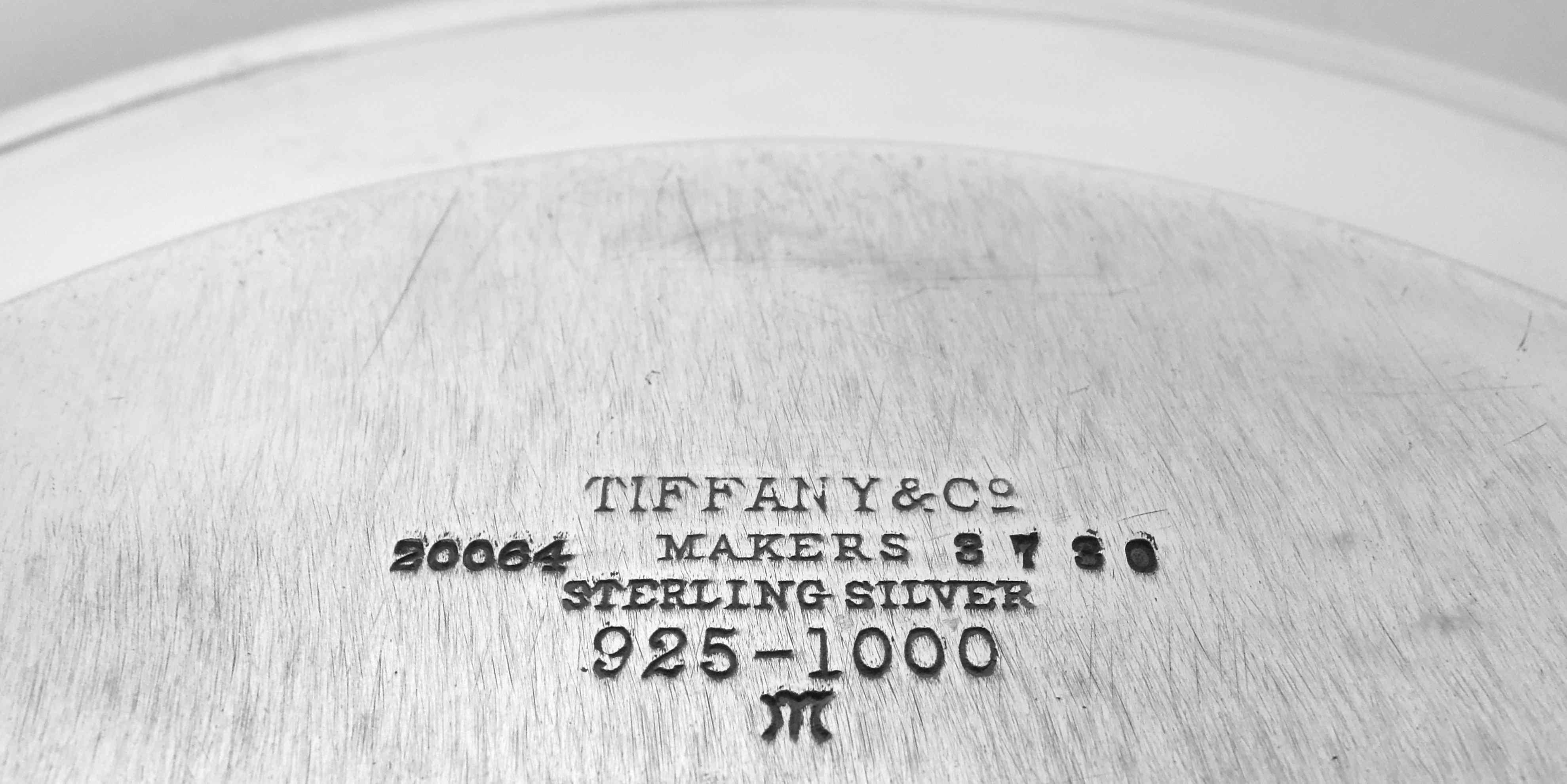 20th Century Set of 12 Tiffany Modern Sterling Silver Bread & Butter Plates For Sale