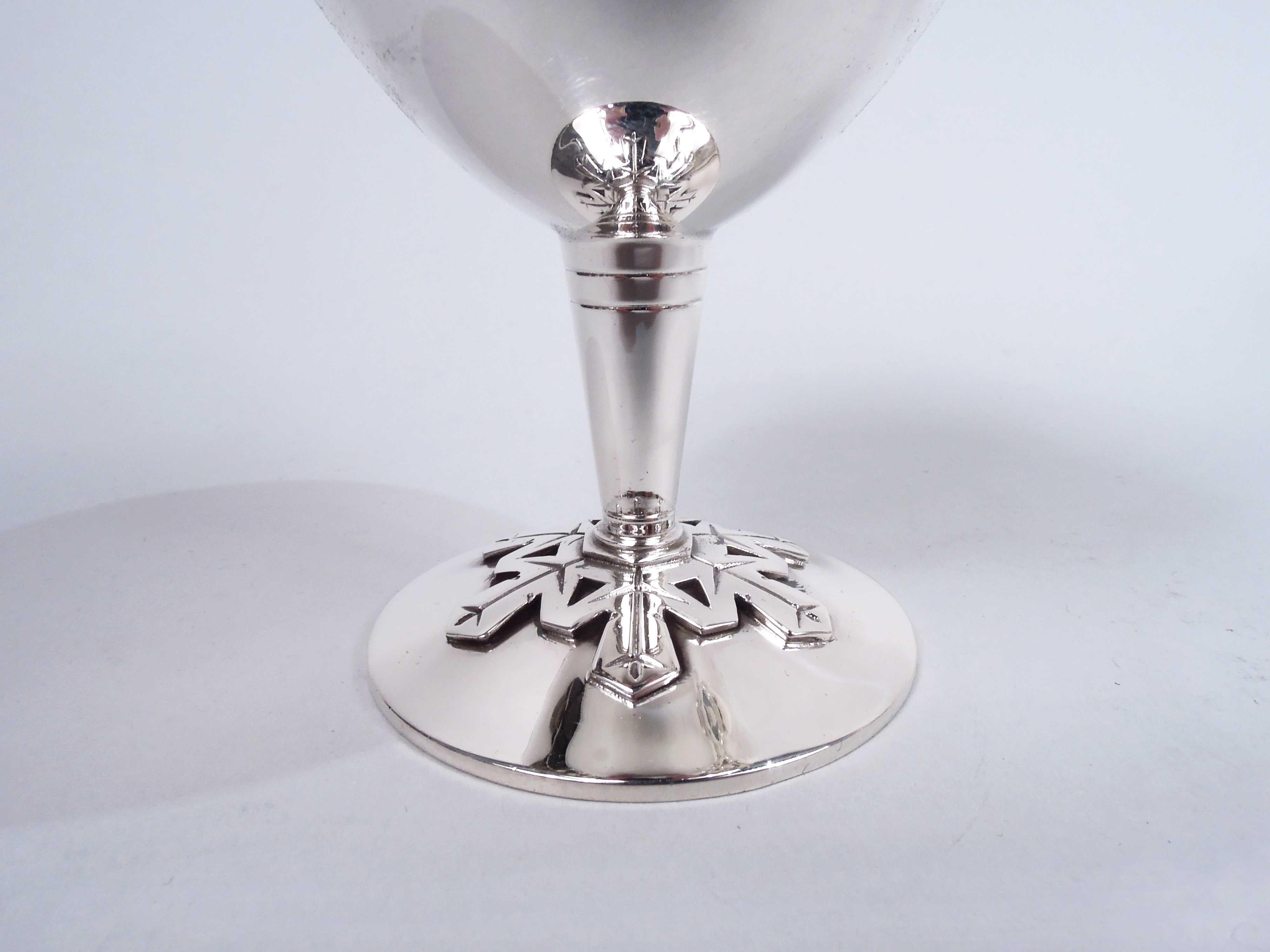 20th Century Set of 12 Tiffany Modern Sterling Silver Snowflake Cocktail Cups For Sale