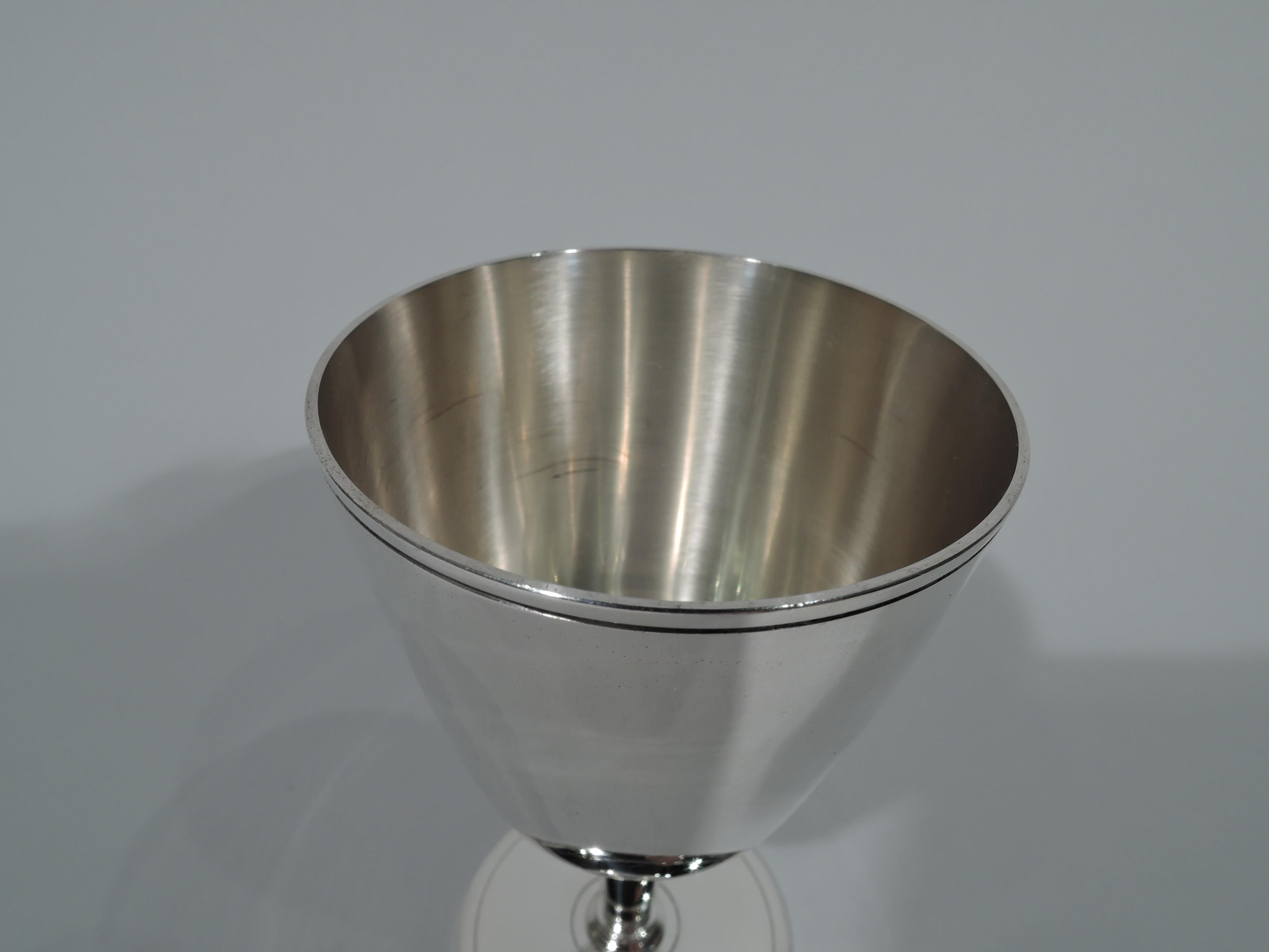 Set of 12 Tiffany Sterling Silver Art Deco Modern Cocktail Cups In Excellent Condition In New York, NY
