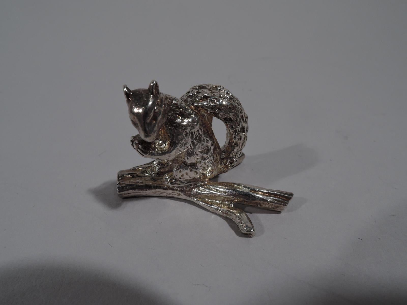 Modern Set of 12 Tiffany Sterling Silver Squirrel Place Card Holders