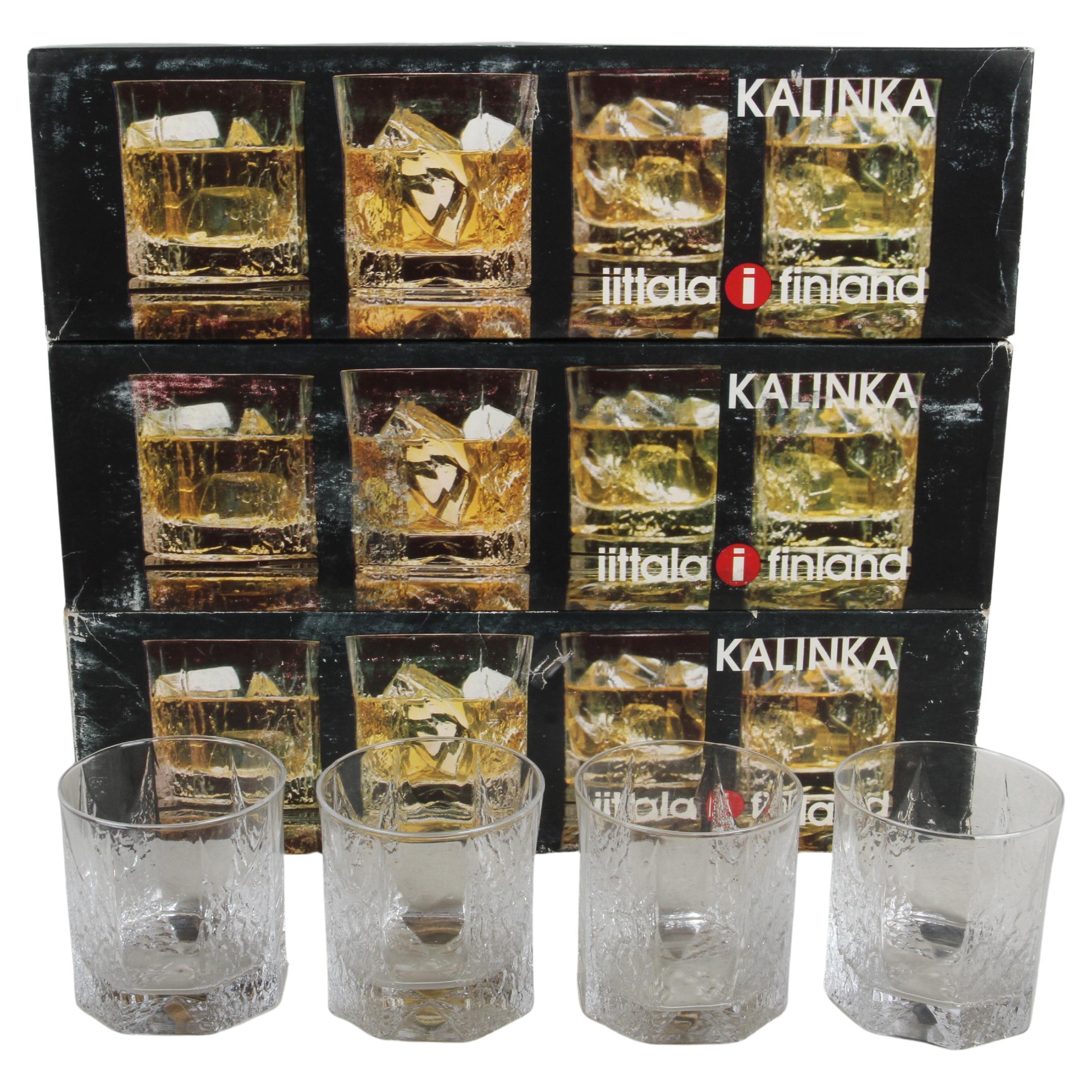 Set of 12 Timo Sarpaneva for iittala Finland "Kalinka" 10oz Rocks Bar Glasses