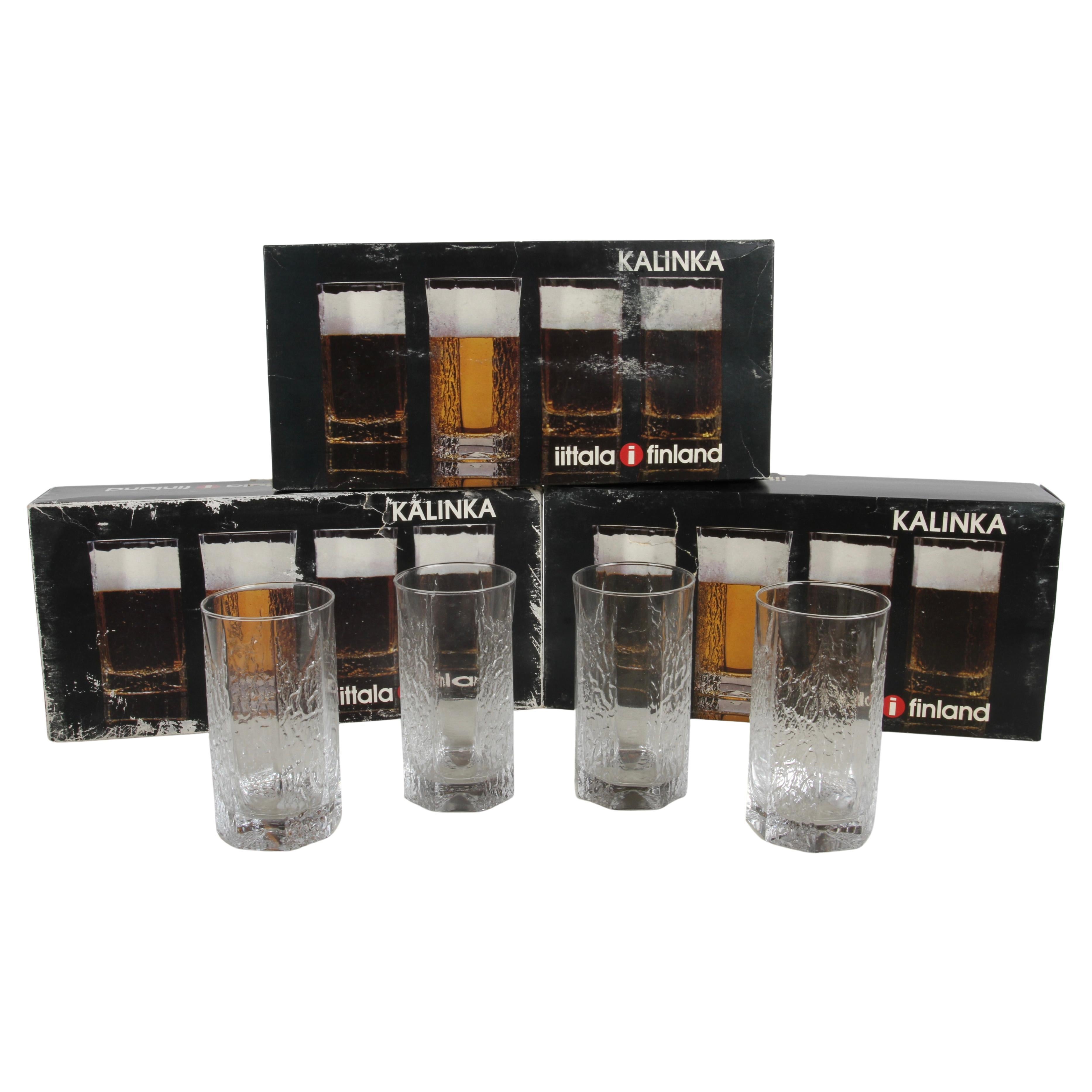 Set of 12 Timo Sarpaneva for iittala Finland "Kalinka" 13.5oz HighBall Glasses For Sale