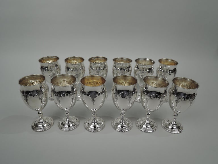 Set of 12 Towle Royal Windsor Sterling Silver Goblets For Sale at 1stDibs