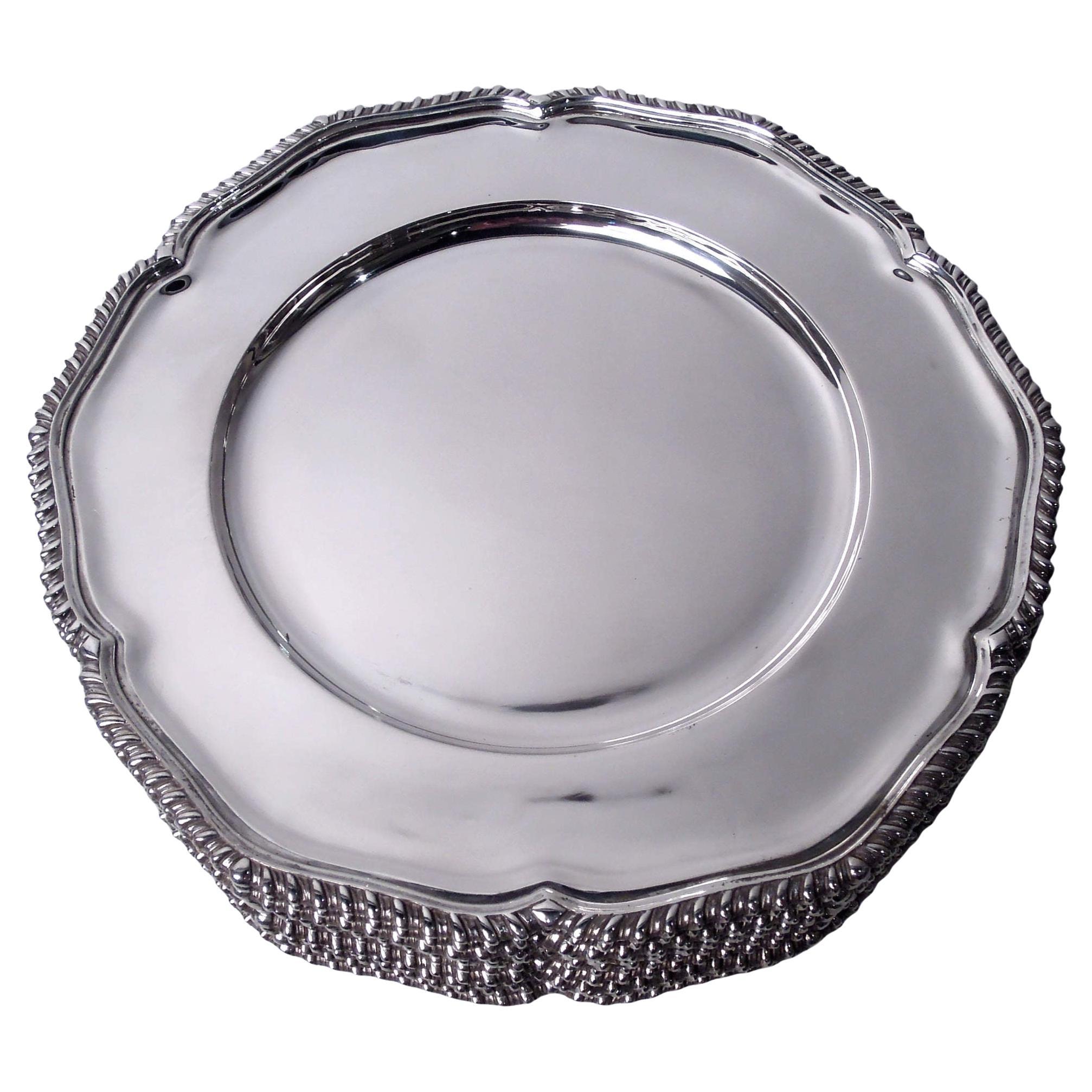 Set of 12 Traditional Georgian Hand Made Sterling Silver Dinner Plates