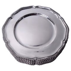 Set of 12 Traditional Georgian Hand Made Sterling Silver Dinner Plates