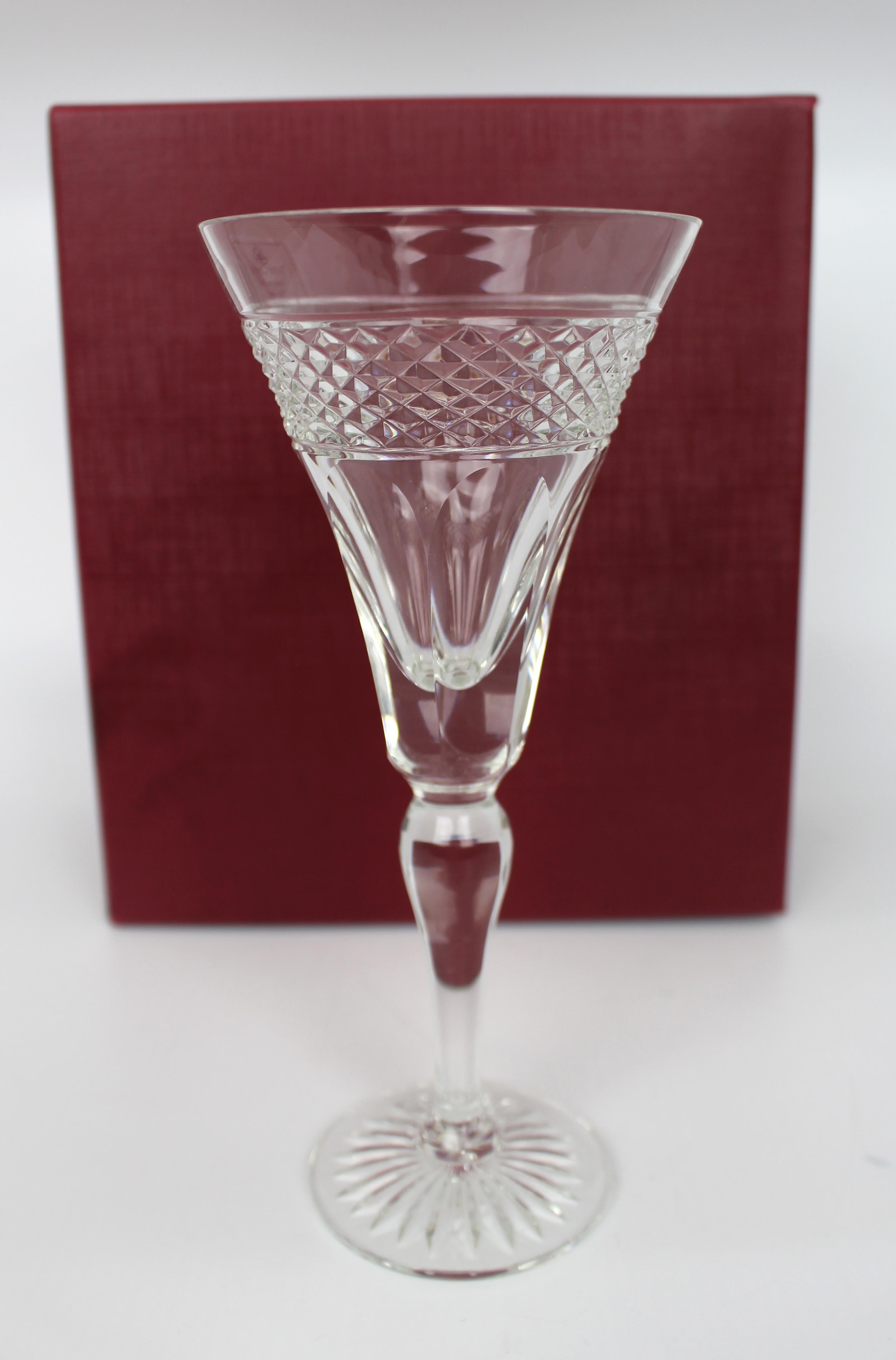 Set of 12 Tudor Castile pattern wine glasses


Beautiful collection of 12 Tudor crystal wine glasses. Fully hand crafted in the rare Castile pattern, heavy and with a fine cut hobnail pattern ring. An attractive shape, that lends itself to use as