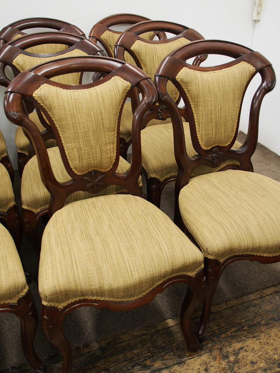Set of 12 Victorian Mahogany Dining Chairs For Sale 1