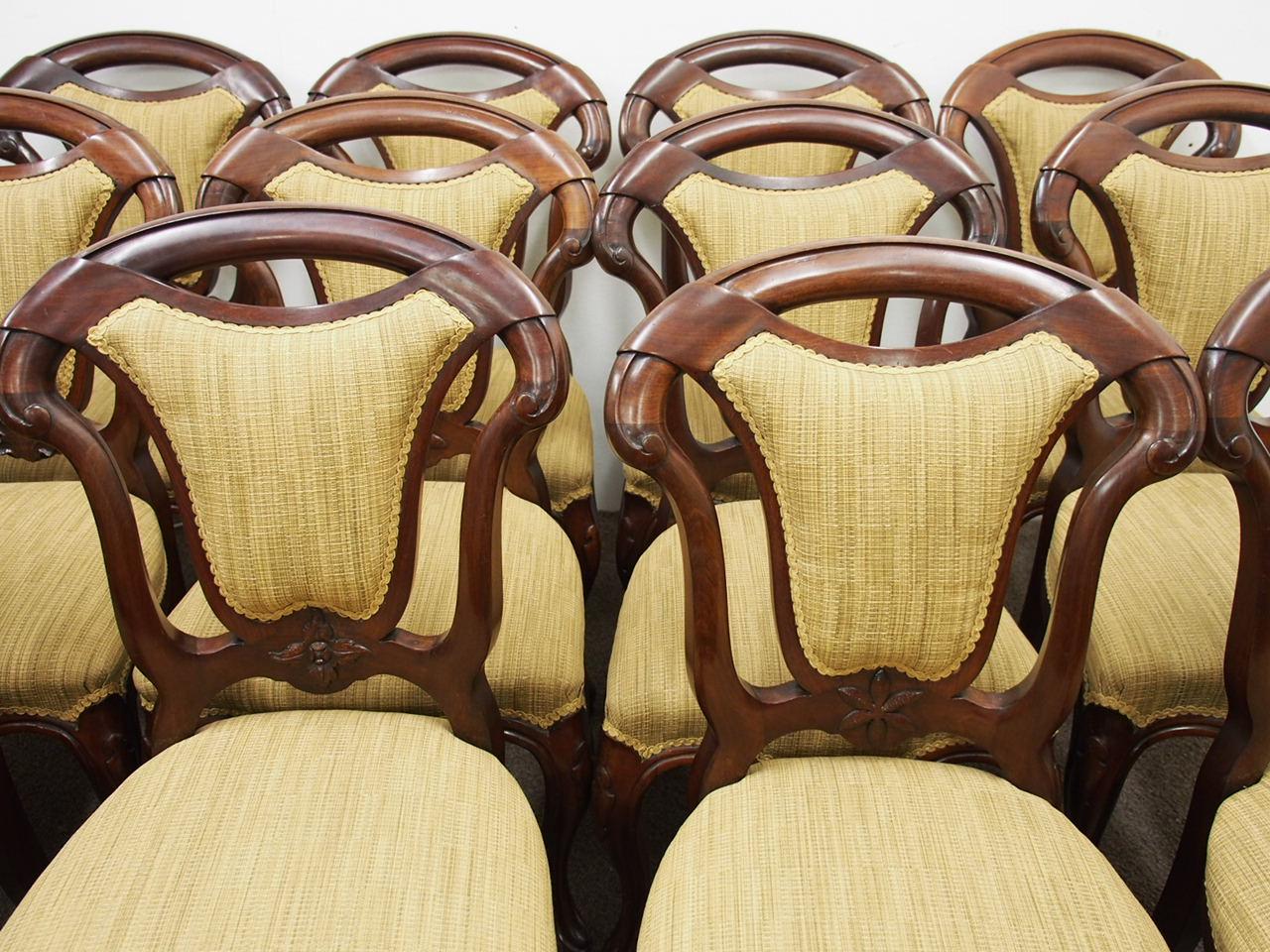 Set of 12 Victorian Mahogany Dining Chairs For Sale 2