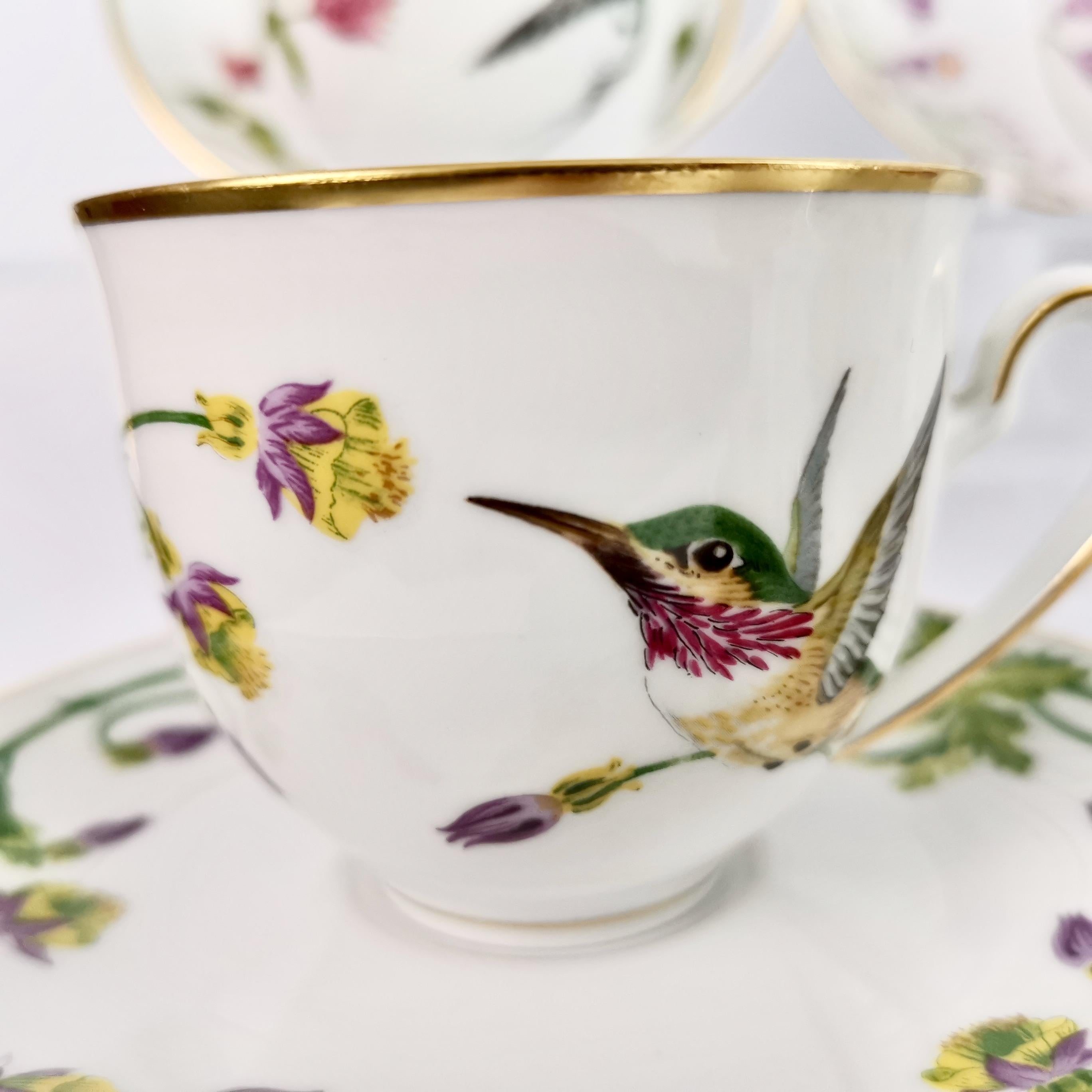 Set of 12 Vintage Bavaria Cups and Saucers, Hummingbirds of the World, 1979 2