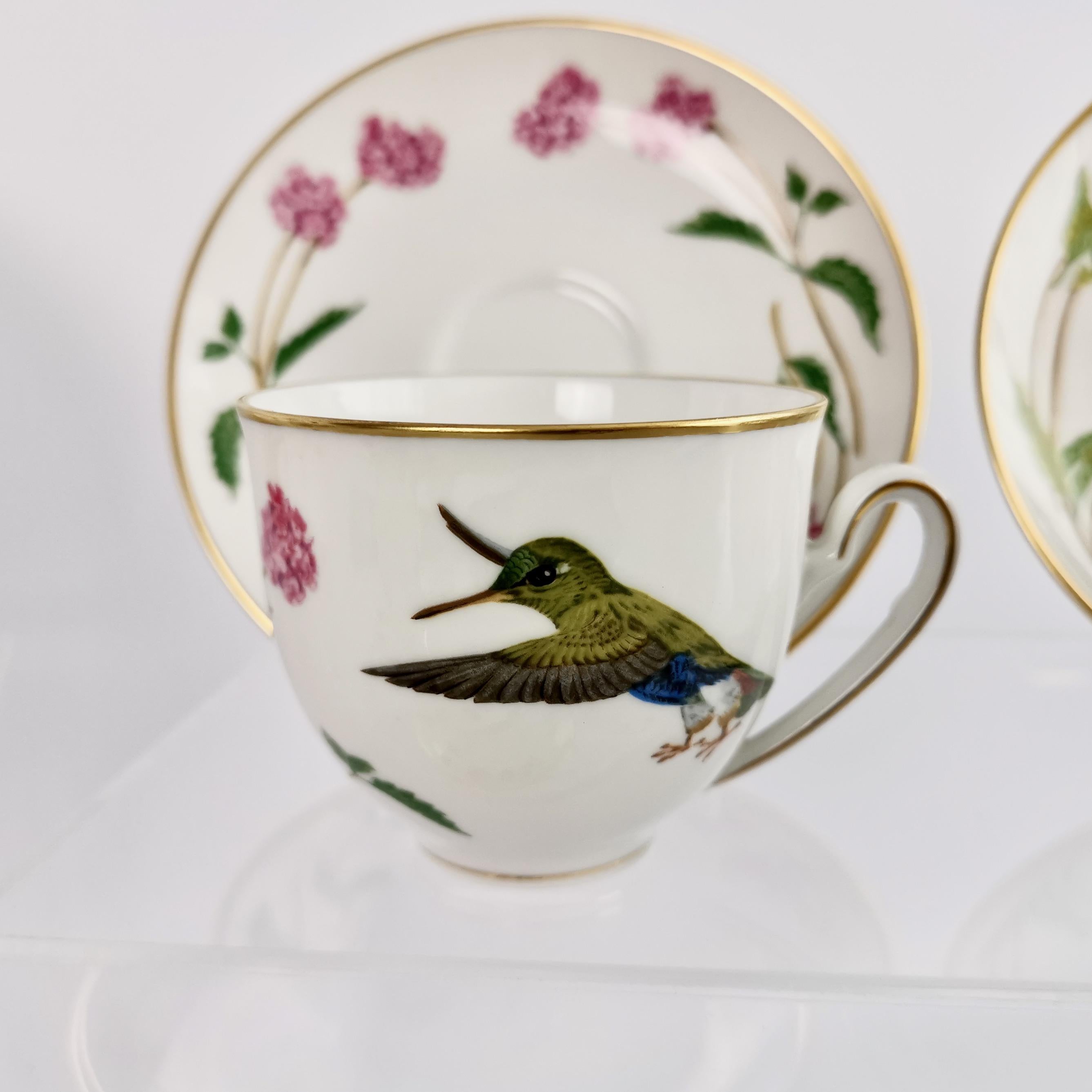 Set of 12 Vintage Bavaria Cups and Saucers, Hummingbirds of the World, 1979 6