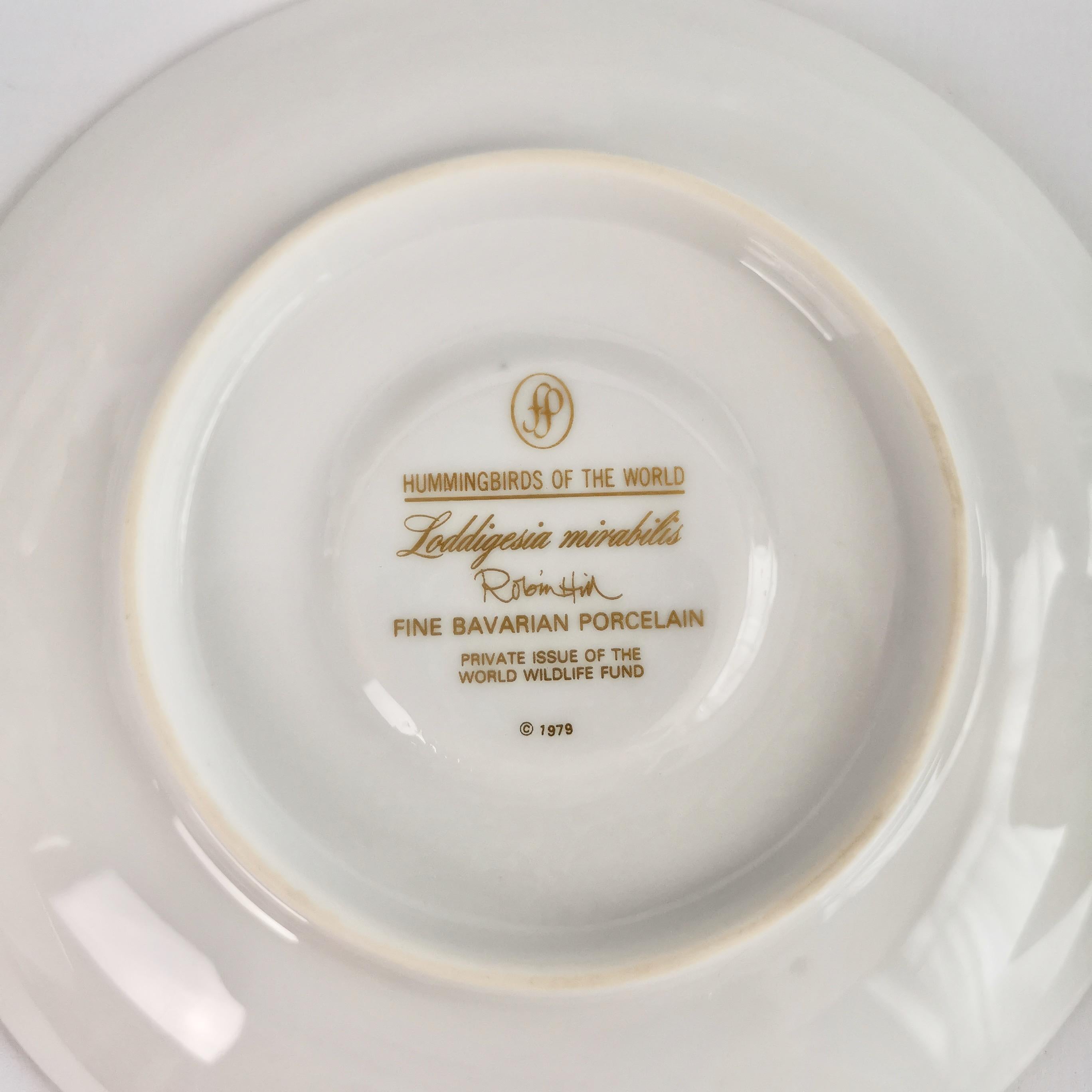 Set of 12 Vintage Bavaria Cups and Saucers, Hummingbirds of the World, 1979 9