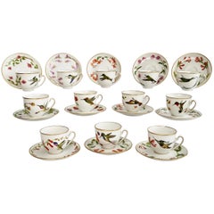 Set of 12 Vintage Bavaria Cups and Saucers, Hummingbirds of the World, 1979