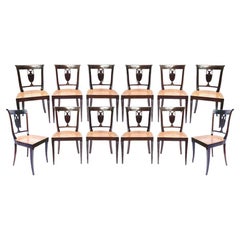 Ensemble de 12 chaises de salle à manger vintage des années 40