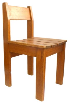 Set of 12 Vintage European Wood Slat Chairs