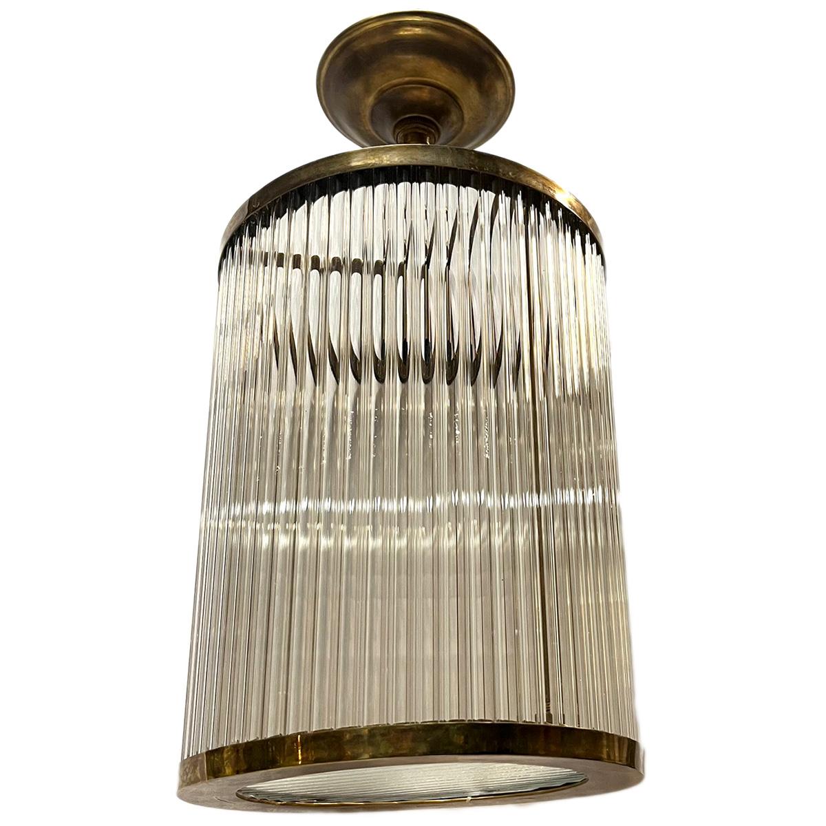 Set of 12 bronze and glass French light fixtures with interior lights.
Sold individually.

Measurements:
Diameter: 9.5