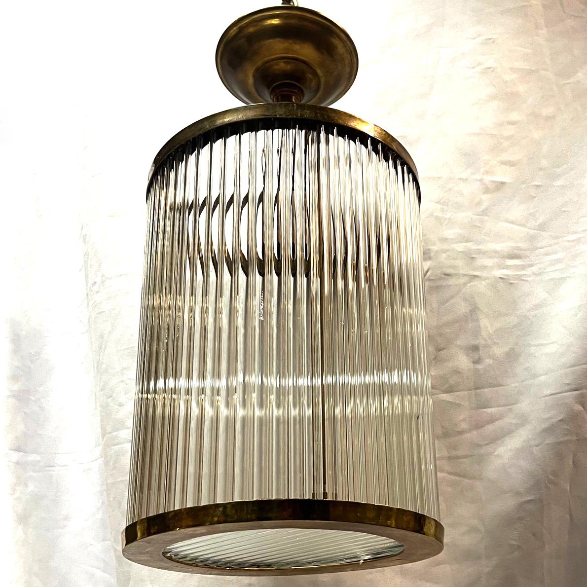 Patinated Set of 12 Vintage Glass Rods Light Fixtures, Sold Individually For Sale