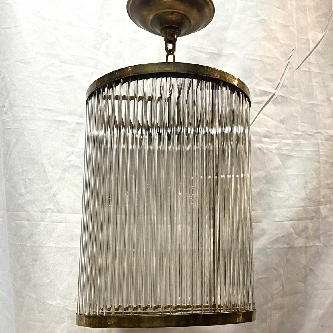 Set of 12 Vintage Glass Rods Light Fixtures, Sold Individually In Good Condition For Sale In New York, NY
