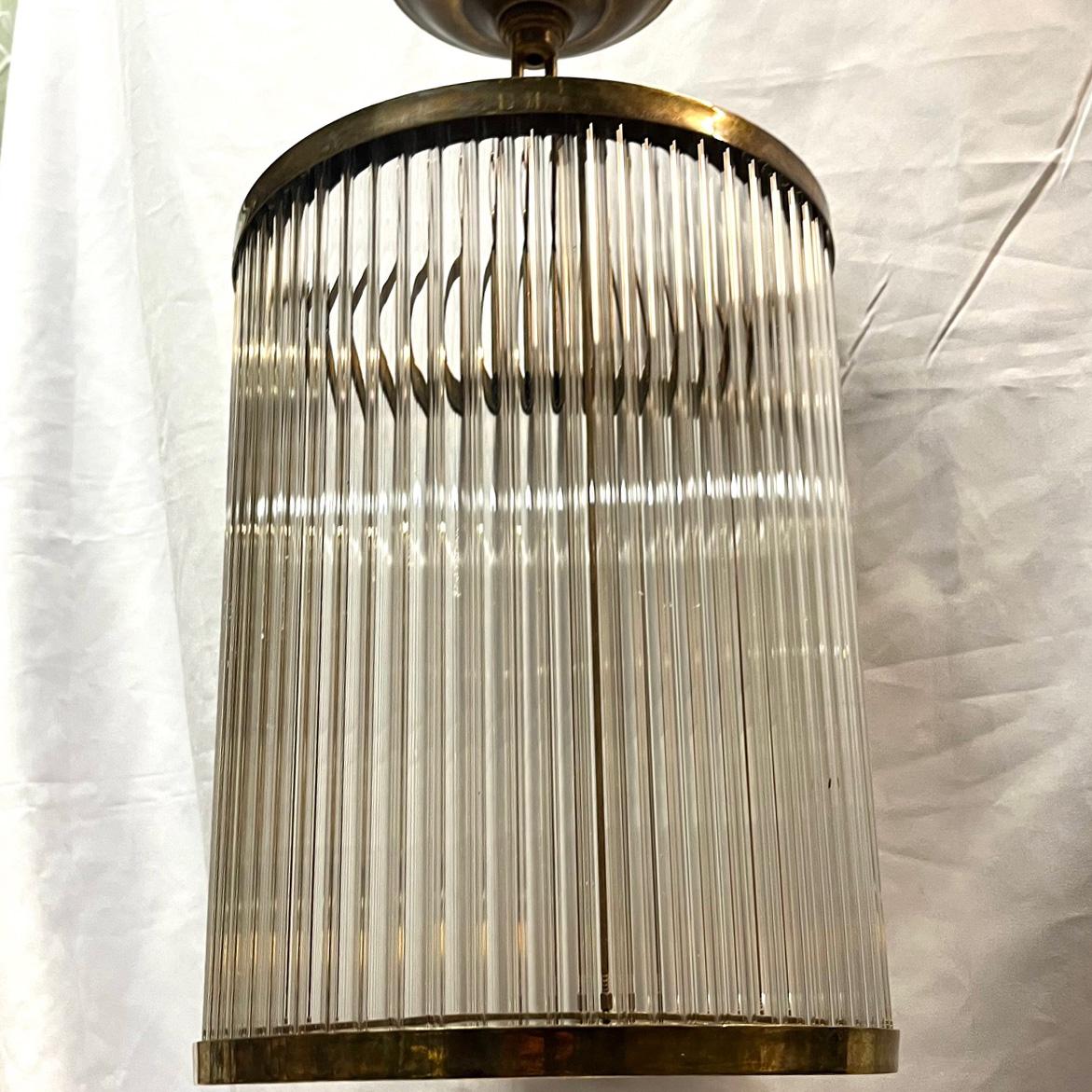Bronze Set of 12 Vintage Glass Rods Light Fixtures, Sold Individually For Sale