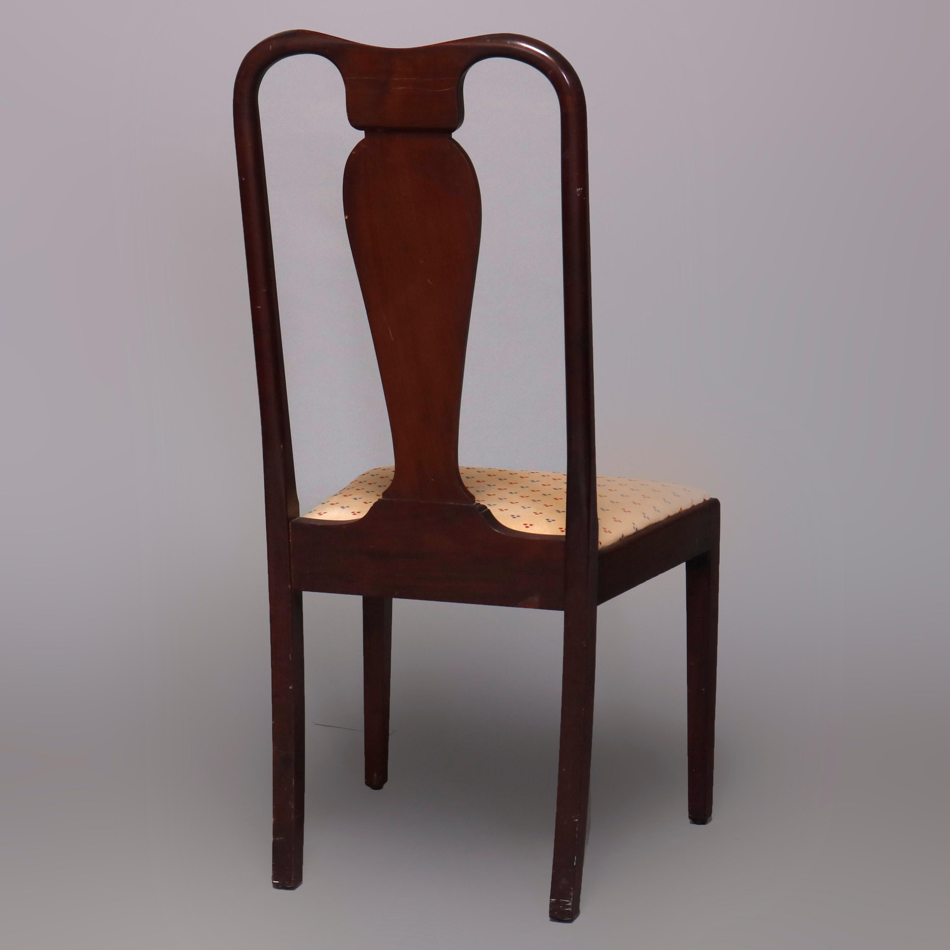 Set of 12 Vintage Hepplewhite Style Slat Back Mahogany Dining Chairs, circa 1930 For Sale 5