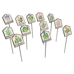Set of 12 Vintage Herb Planting Labels, English, Decor, Horticulture, Gardening
