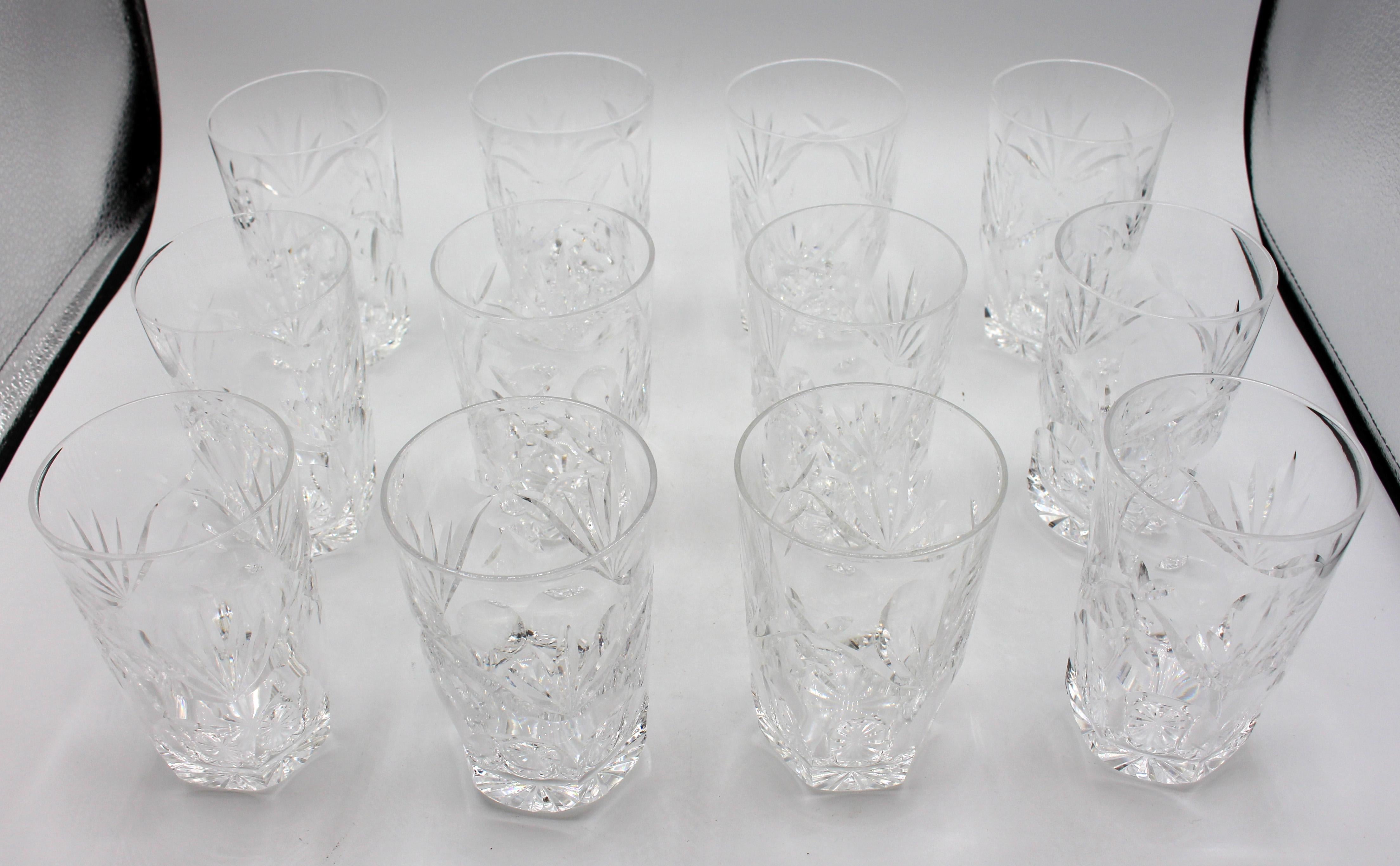 Cut Glass Set of 12 Vintage Highball Glasses