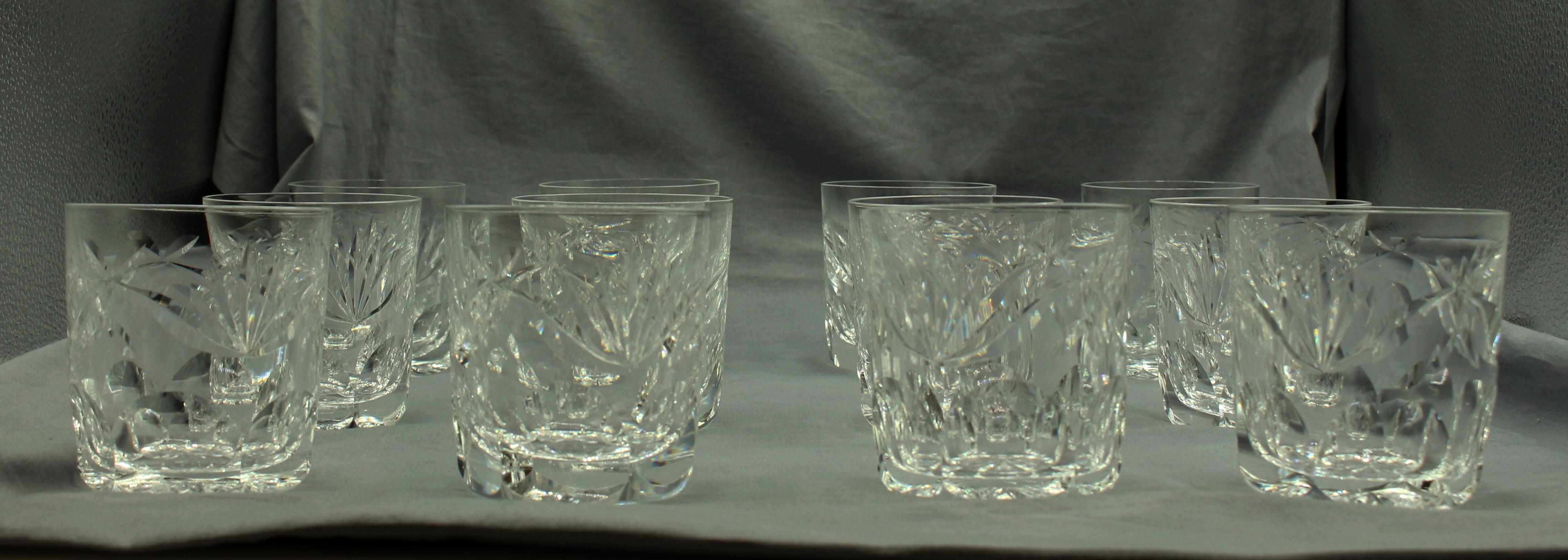 20th Century Set of 12 Vintage Waterford Lowball Glasses
