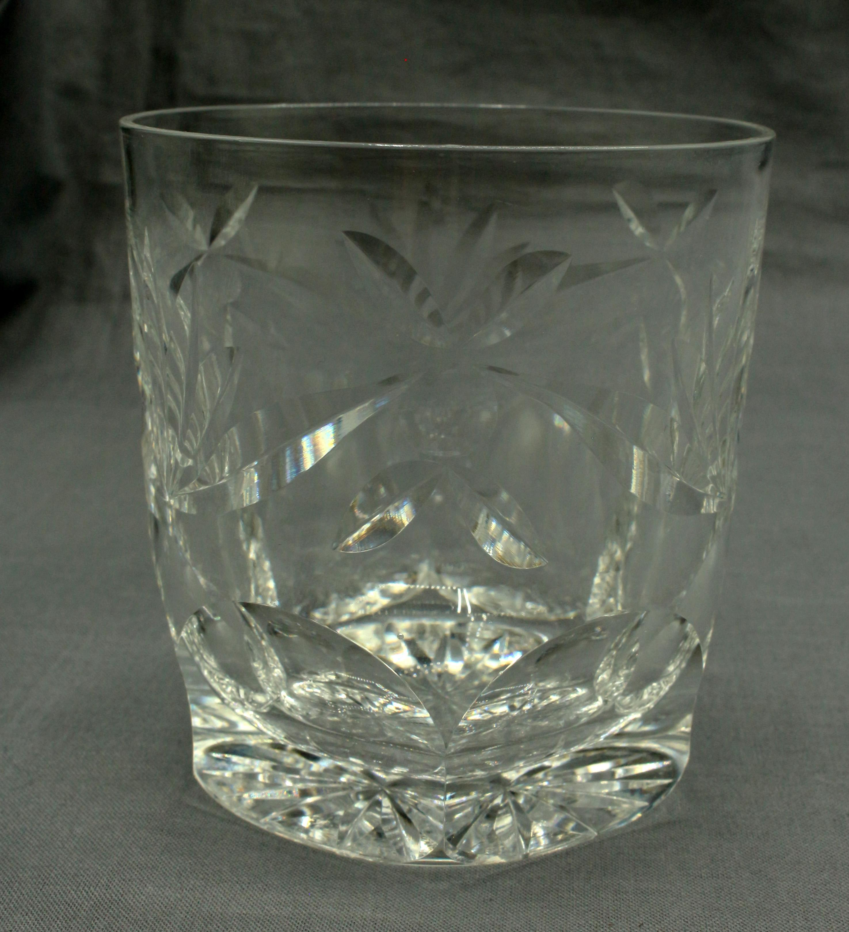 Cut Glass Set of 12 Vintage Waterford Lowball Glasses