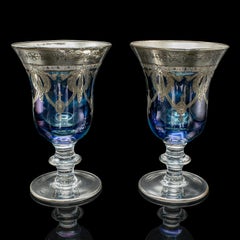 Set Of 12 Vintage Wine Goblets, Italian, Handmade, Champagne Glasses, Liqueurs