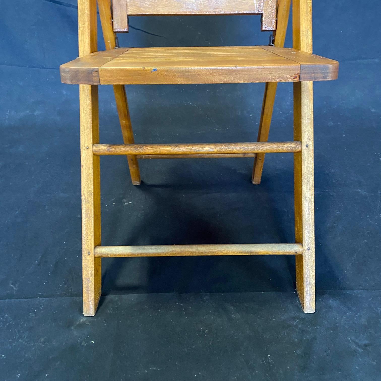 Set of 12 Vintage Wooden Stackable Folding Chairs from Paris Manufacturing Co. 1