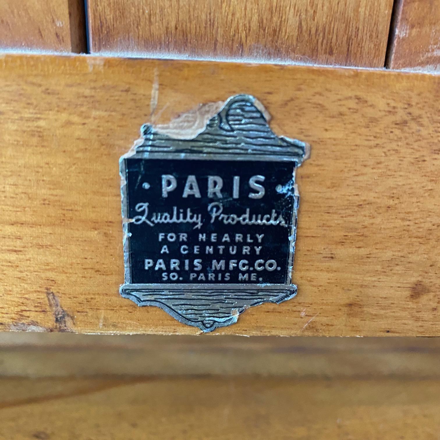 Set of 12 Vintage Wooden Stackable Folding Chairs Marked Paris For Sale 5