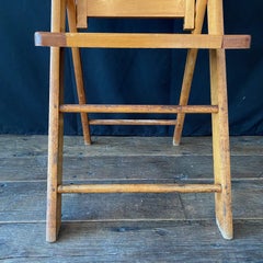 Set of 12 Vintage Wooden Stackable Folding Chairs Marked Paris