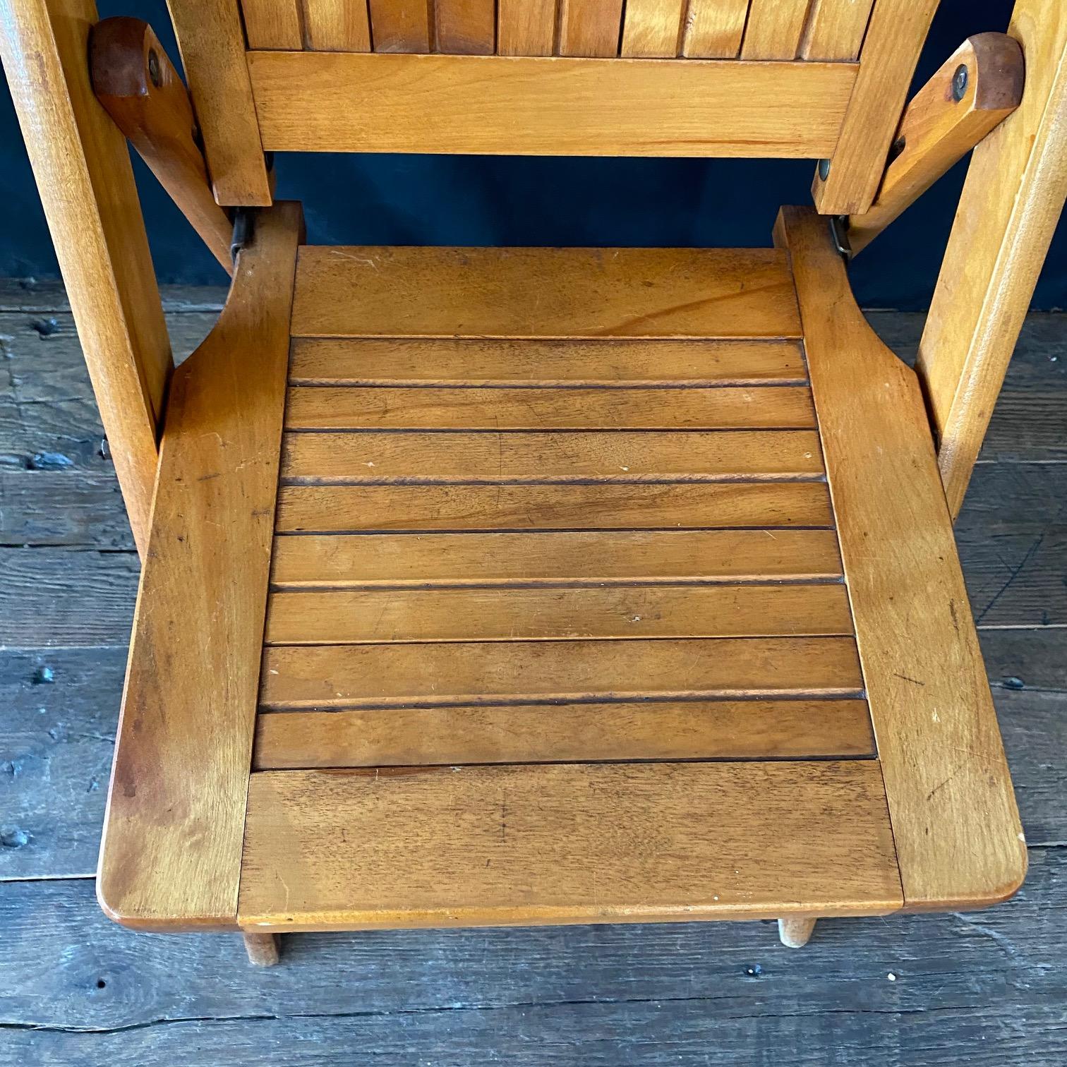 Mid-20th Century Set of 12 Vintage Wooden Stackable Folding Chairs Marked Paris