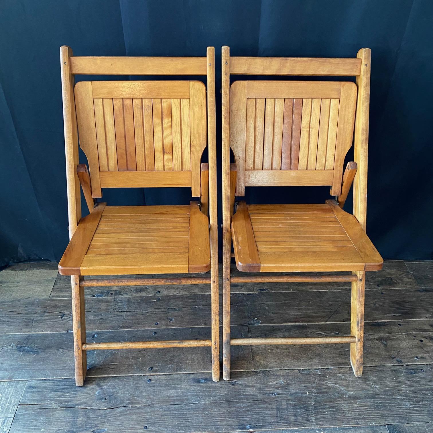 Set of 12 Vintage Wooden Stackable Folding Chairs Marked Paris 3