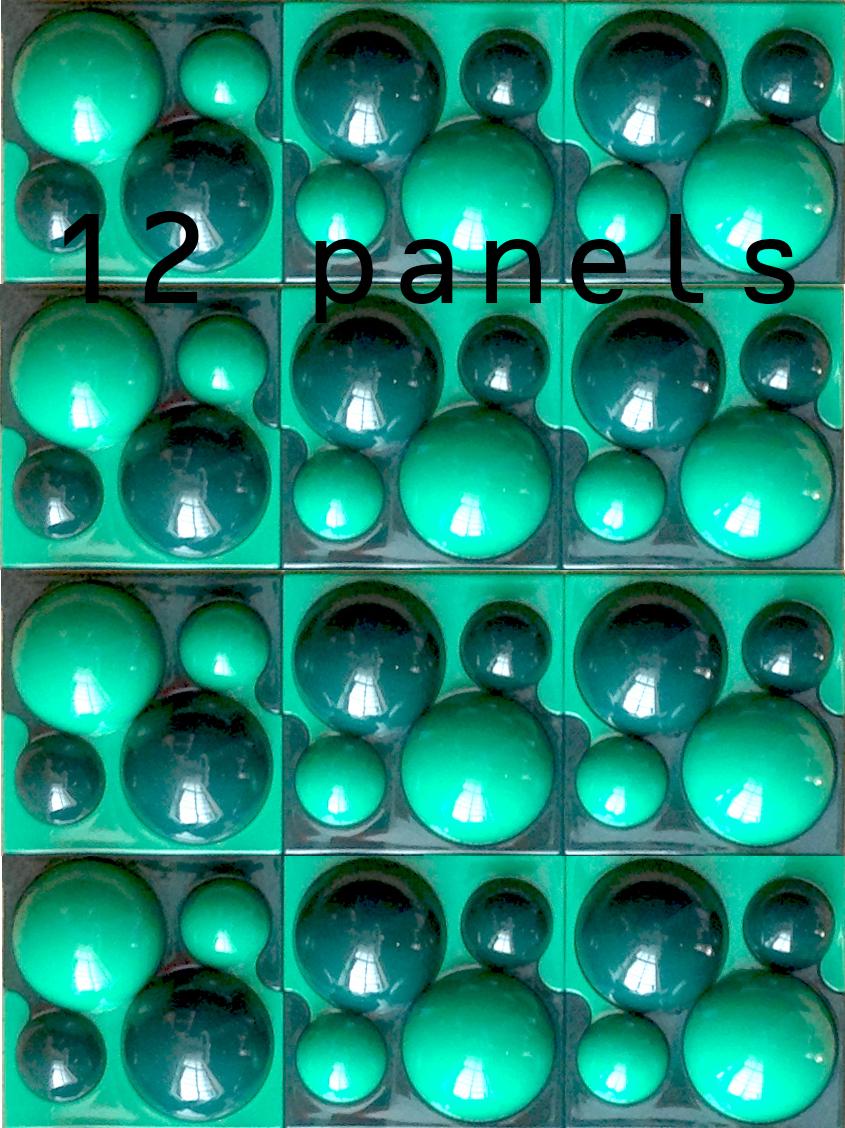 Swiss Set of 12 Wall Elements in Dark and Light Green by Verner Panton