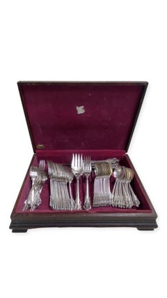 Set of 12 Wallace Grande Baroque Sterling Silver Flatware with Orignal Canteen