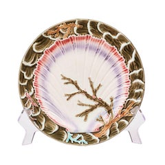 Set of Twelve Wedgwood Seaweed Majolica Plates England, circa 1880