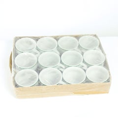 Set Of 12 White Porcelain Cups By Lubiana, Poland 1960s