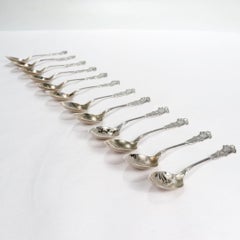 Set di 12 cucchiai demitasse Whiting Alhambra in argento Sterling Aesthetic Movement