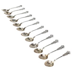 Set von 12 Whiting Alhambra-Löffeln aus Sterlingsilber, Ästhetizismus Demitasse