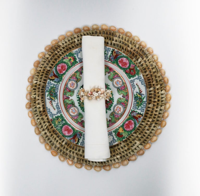 Seashell and Wicker Plate Chargers or Placemats, Set of 12 For Sale at 1stDibs chargers vs