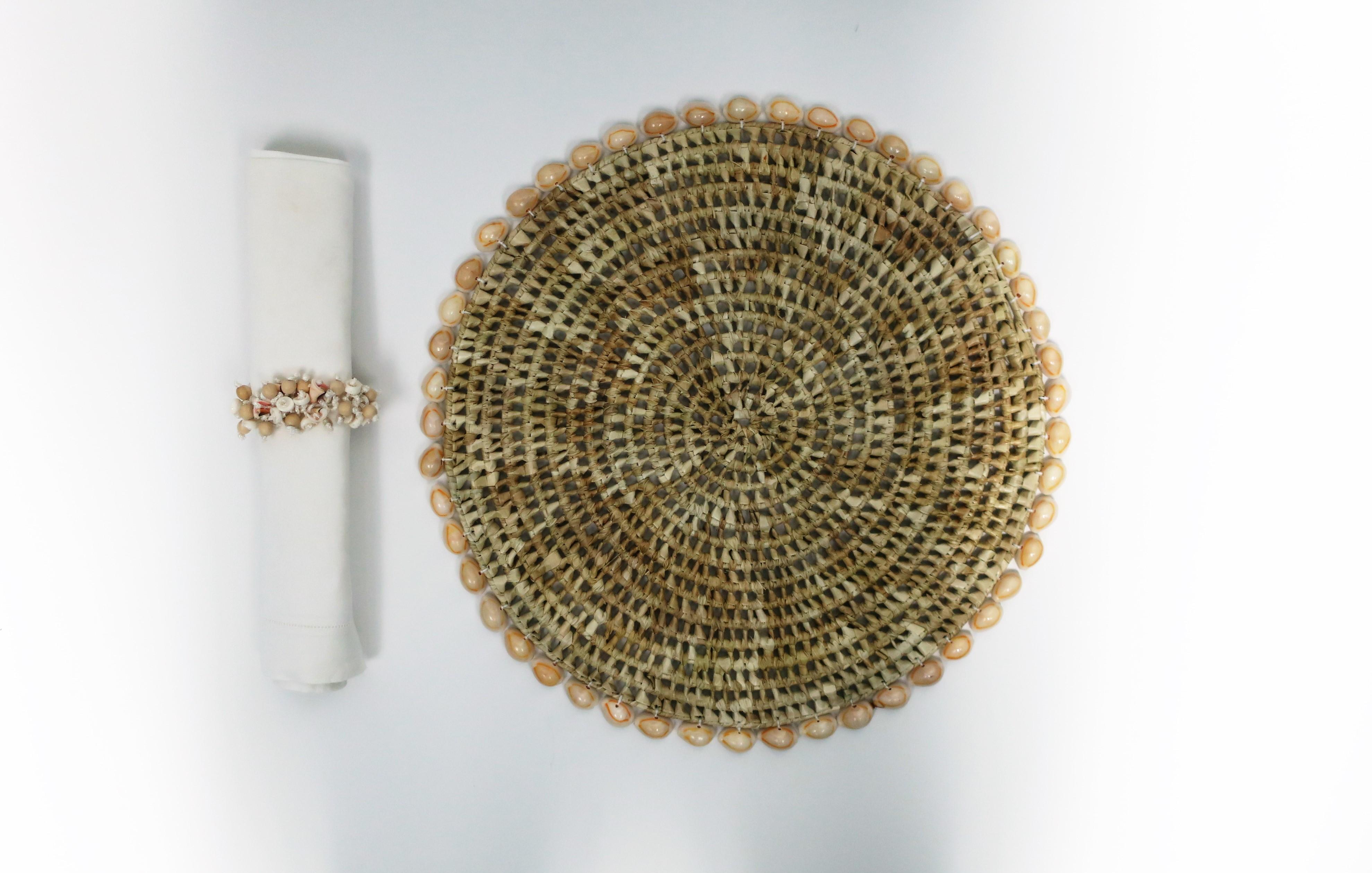 Seashell and Wicker Placemats or Dinner Plate Chargers, Set of 12 2