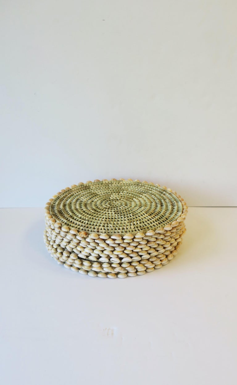 Seashell and Wicker Placemats or Dinner Plate Chargers, Set of 12 For