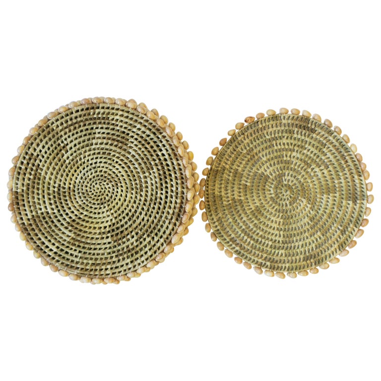 Seashell and Wicker Placemats or Dinner Plate Chargers, Set of 12 For