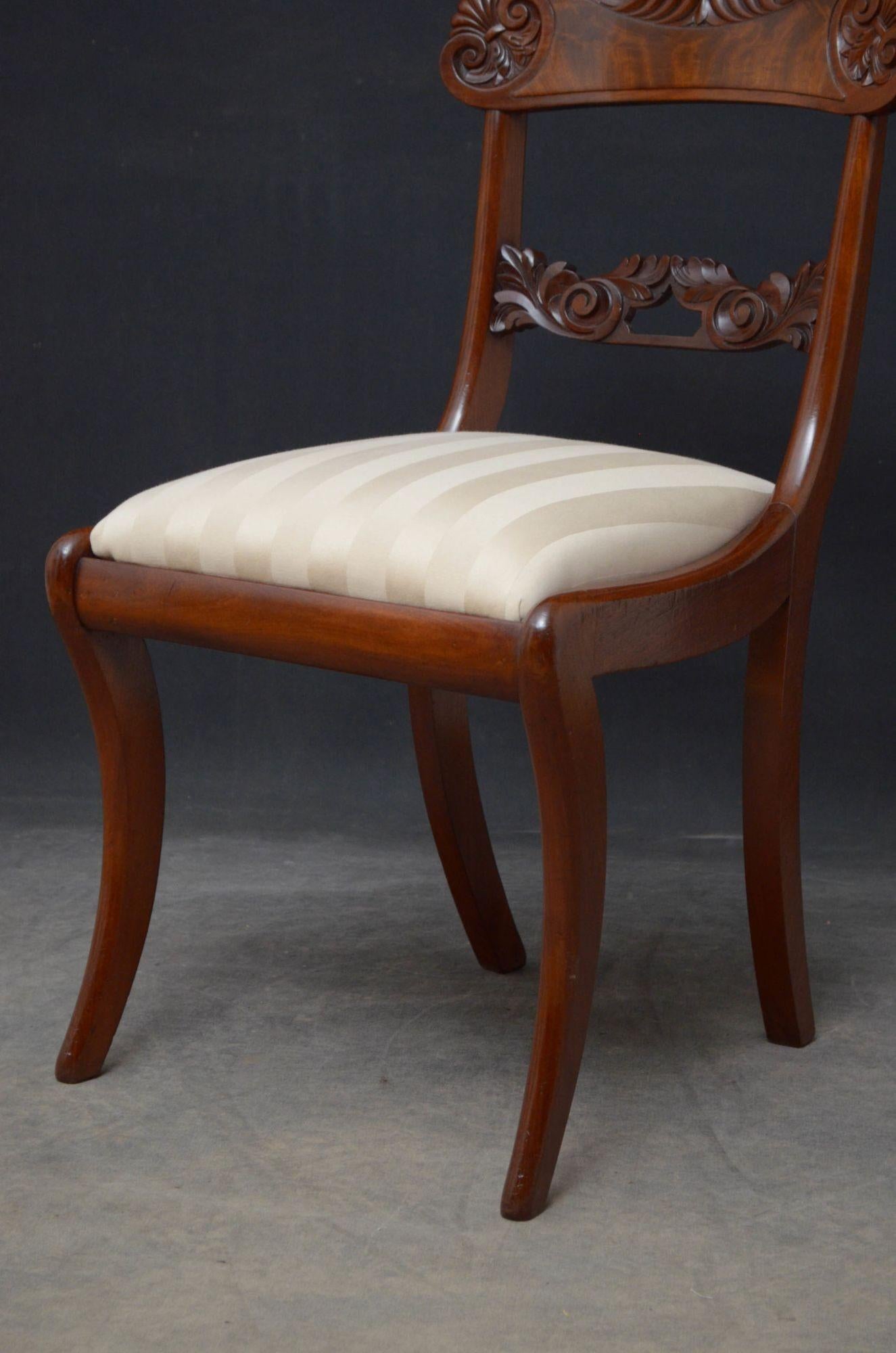 Set Of 12 William IV Mahogany Dining Chairs For Sale 7