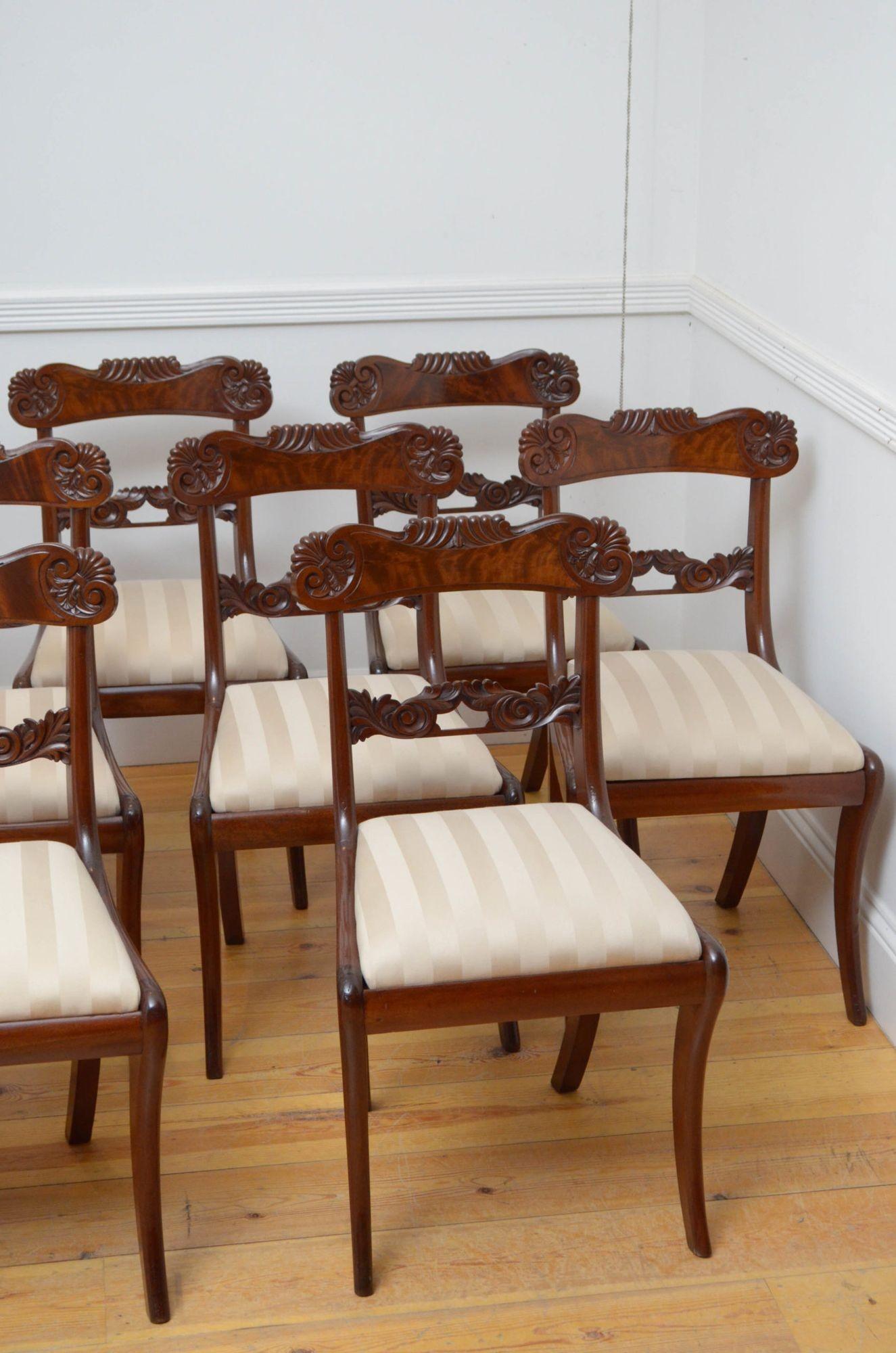 Ensemble de 12 chaises de salle à manger William IV en acajou Bon état - En vente à Whaley Bridge, GB