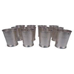 Set of 12 Wood & Hughes New York Coin Silver Mint Julep Cups C 1850