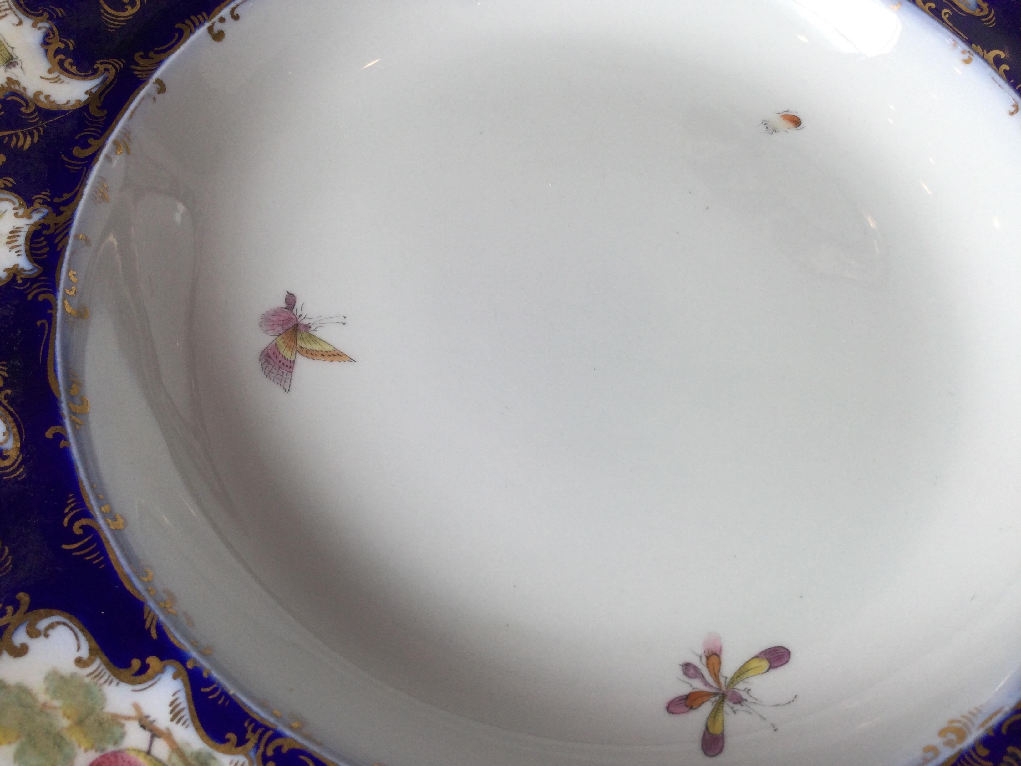 Set of 12 Worcester Porcelain Chelsea Bird Shallow Bowls For Sale 2