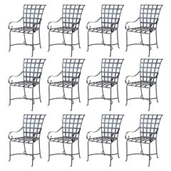 Set of 12 Wrought Iron Chairs in the Style of Mario Papperzini, Italy, 1950s
