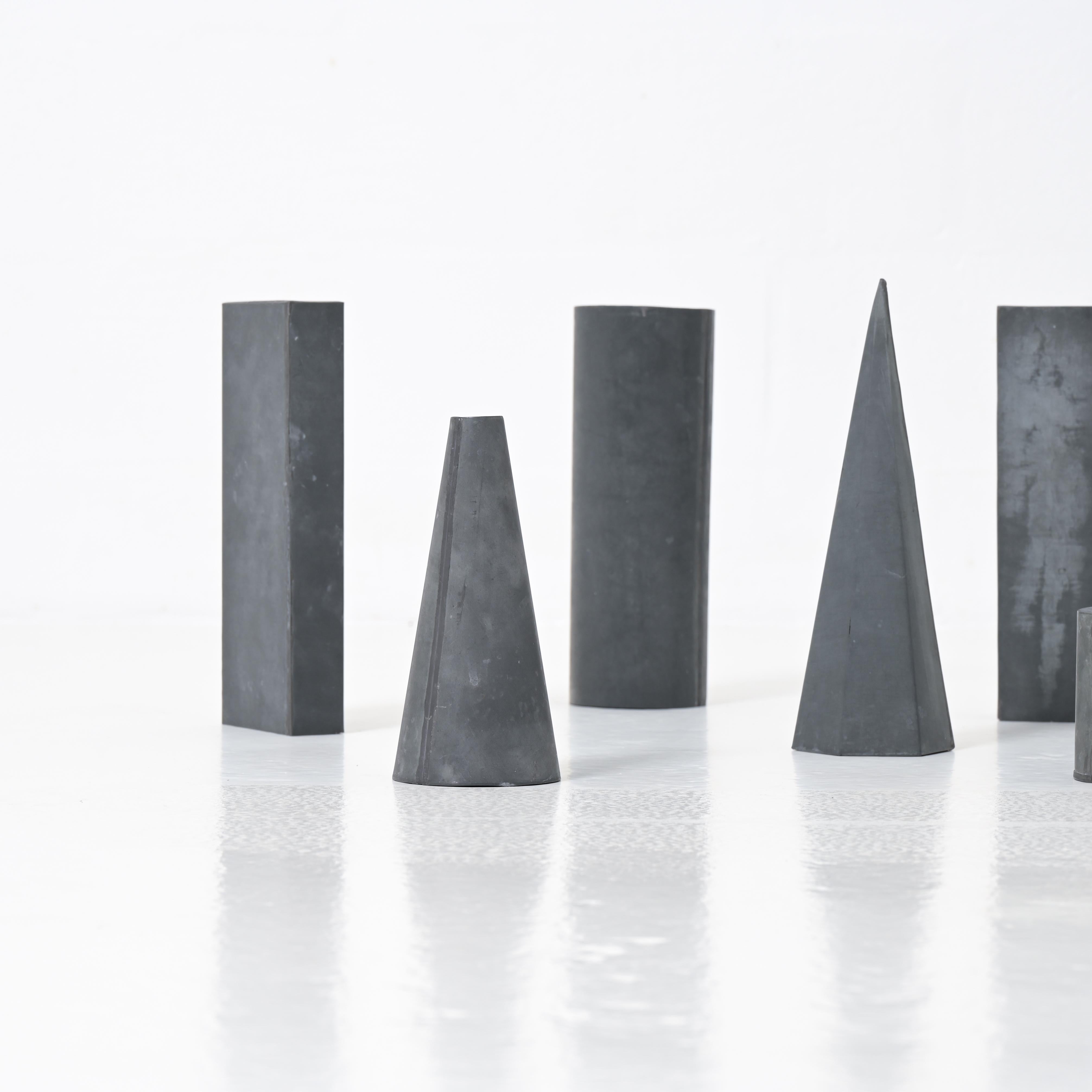 Set di 12 modelli geometrici in zinco in vendita 7