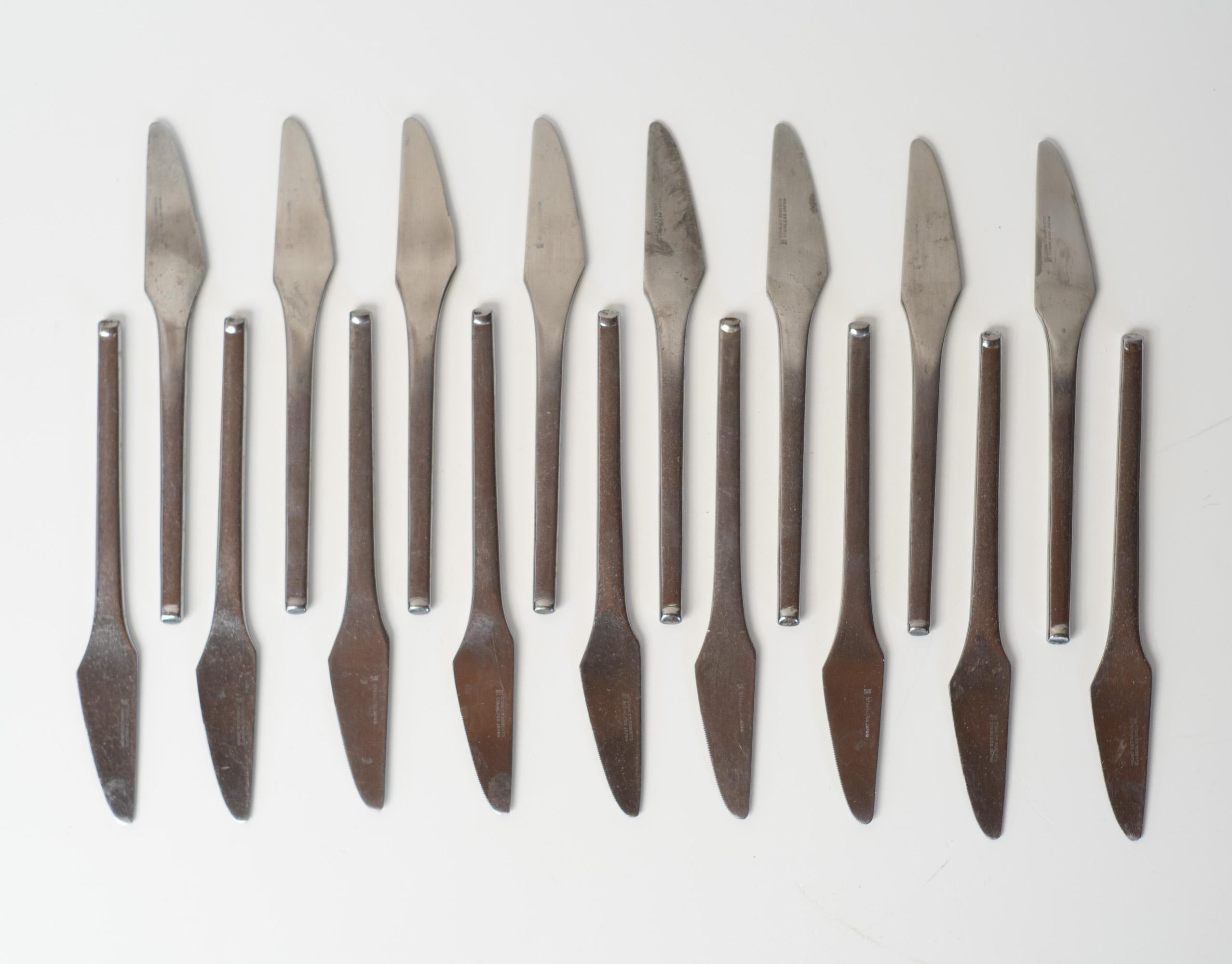 Set of 123 Stanley Roberts Contempra Mid Century Modern Stainless Flatware For Sale 5